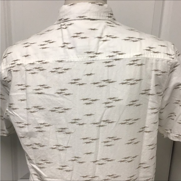 Plugg Mens Short Sleeve Button Down Casual Shirt, White, size S - Picture 12 of 13